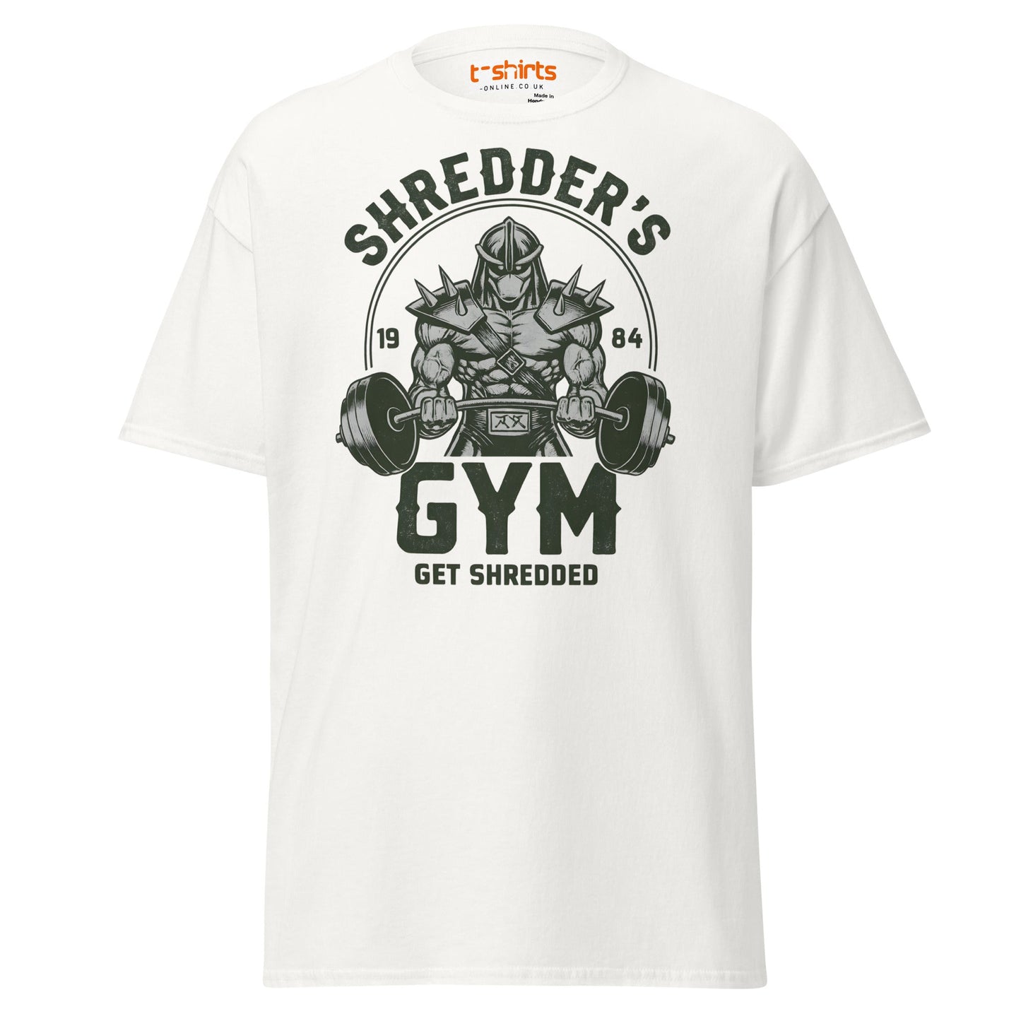 Shredder’s Gym T-Shirt | Get Shredded Funny Workout Tee - White - T-Shirts Online