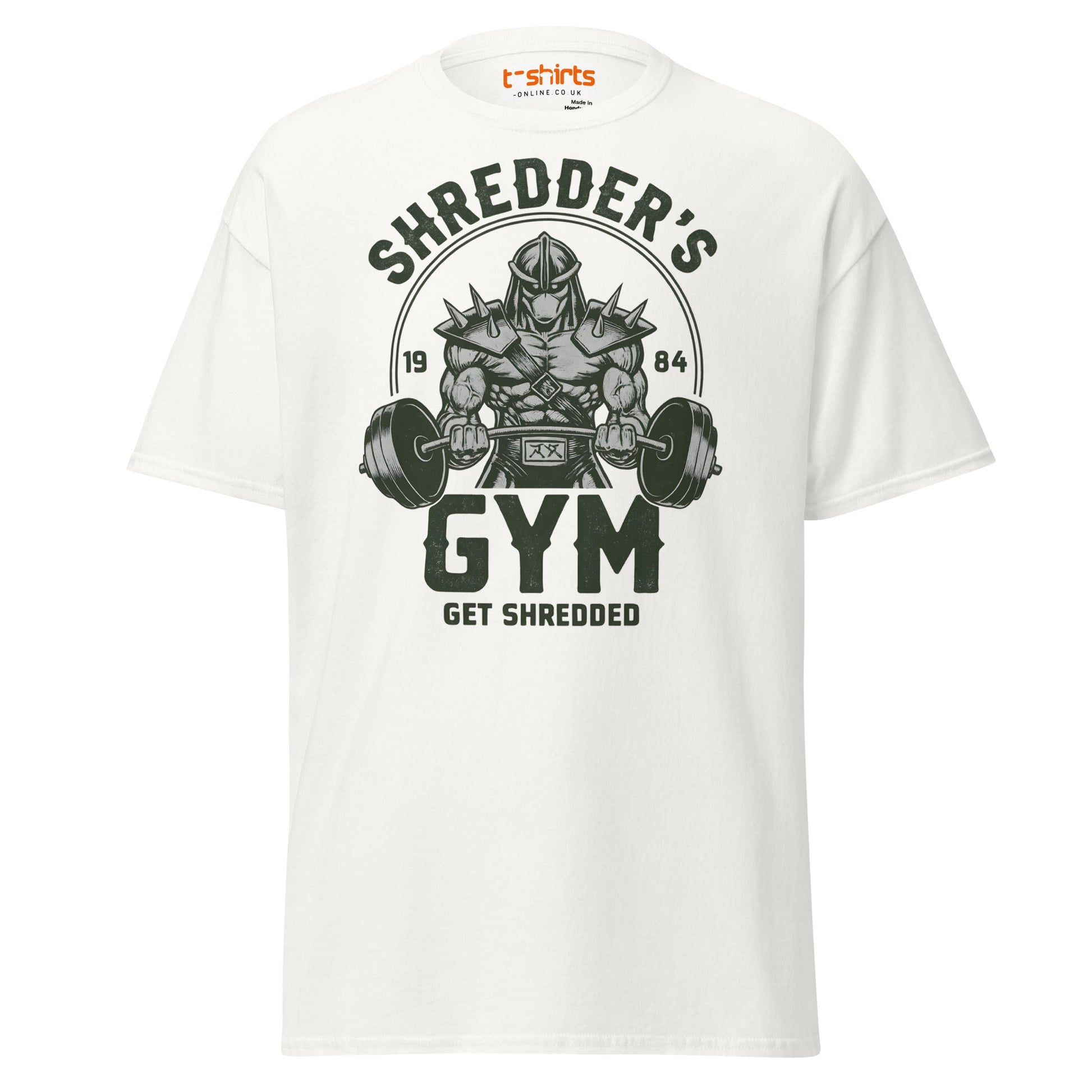 Shredder’s Gym T-Shirt | Get Shredded Funny Workout Tee - White - T-Shirts Online