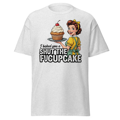 Shut The Fucupcake T-Shirt - Funny Retro Pin-Up Adult Humor Tee - Ash - T-Shirts Online