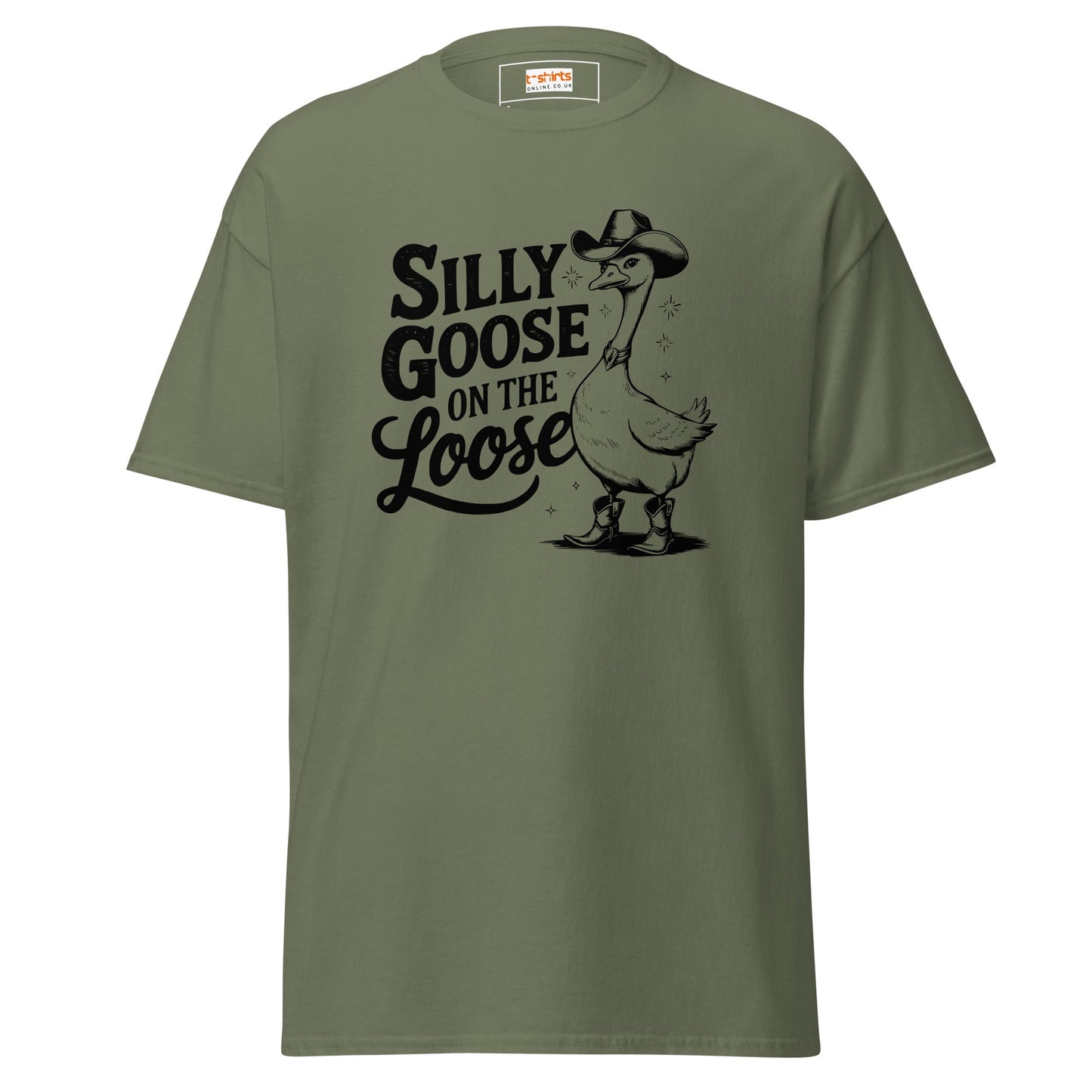Silly Goose T-Shirt | Graphic Funny Women's Tee - Military Green - T-Shirts Online