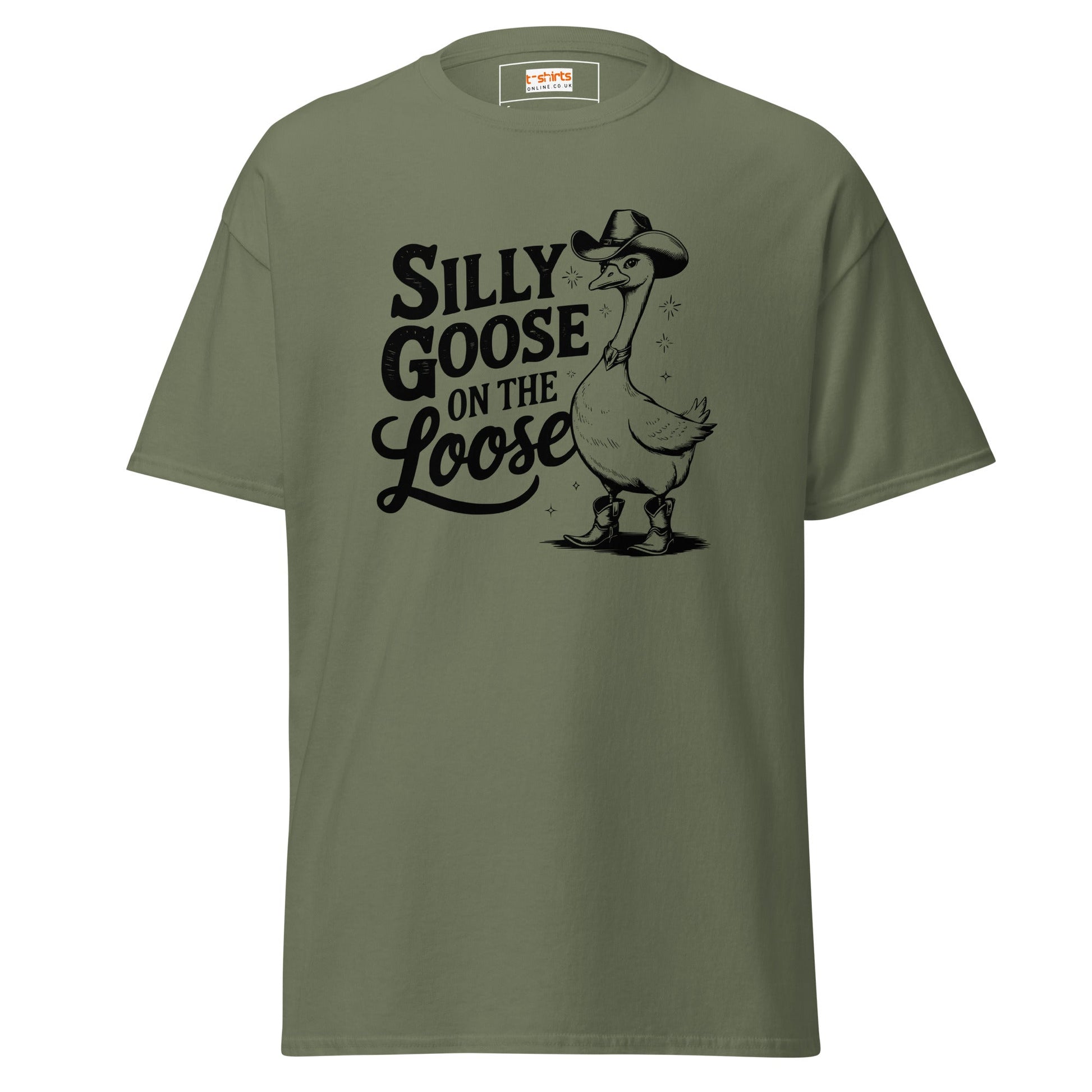 Silly Goose T-Shirt | Graphic Funny Women's Tee - Military Green - T-Shirts Online