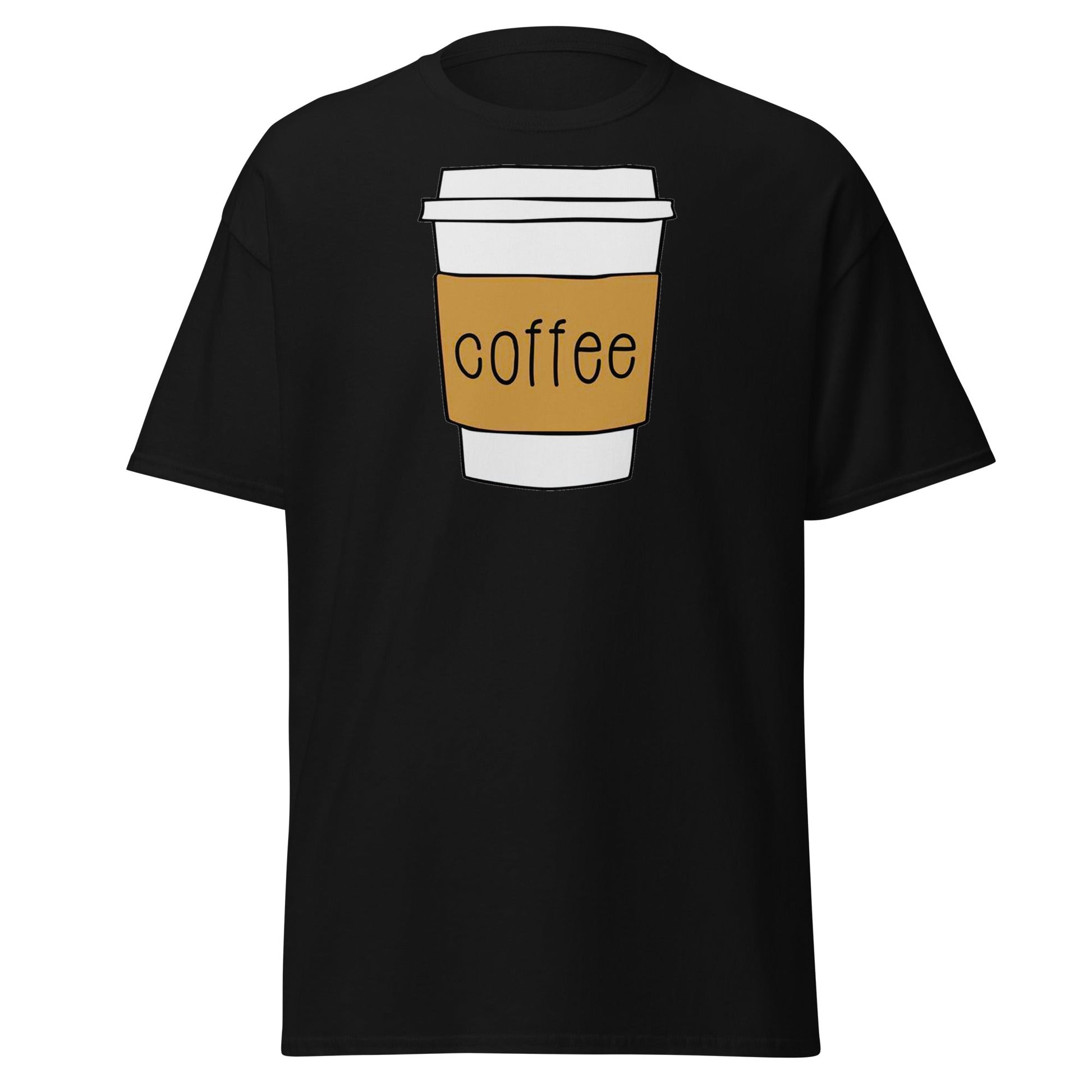 Simple Hand - Drawn Coffee Cup T-Shirt - Black - T-Shirts Online
