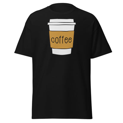 Simple Hand - Drawn Coffee Cup T-Shirt - Black - T-Shirts Online