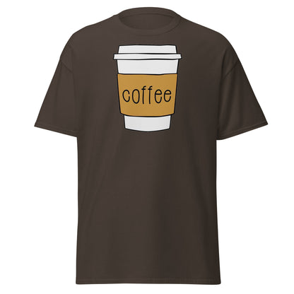 Simple Hand - Drawn Coffee Cup T-Shirt - Dark Chocolate - T-Shirts Online