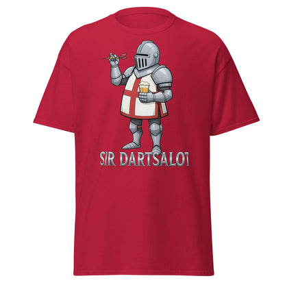 Sir Dartsalot T-Shirt - Funny Knight Darts & Beer Tee - Cardinal - T-Shirts Online