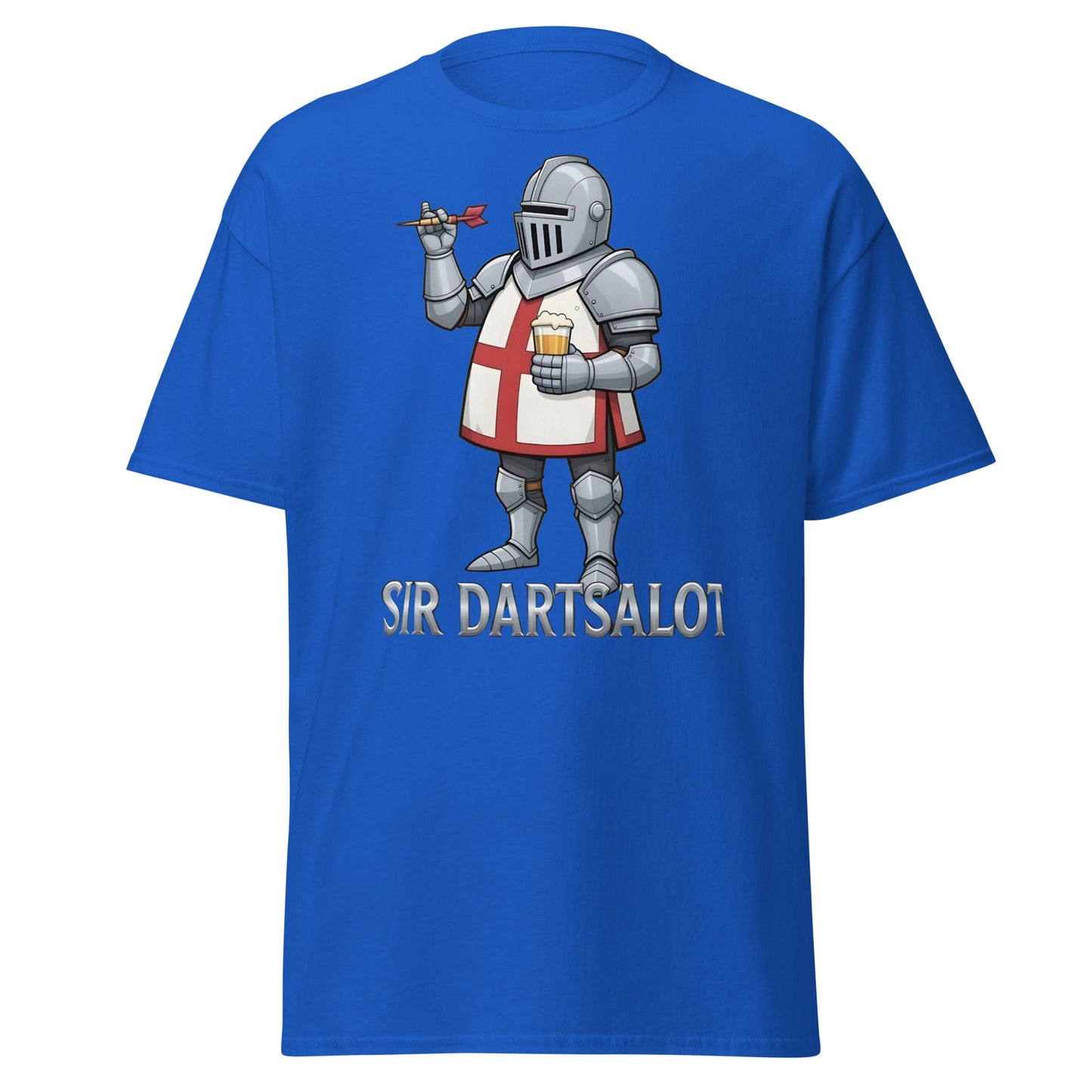 Sir Dartsalot T-Shirt - Funny Knight Darts & Beer Tee - Royal - T-Shirts Online