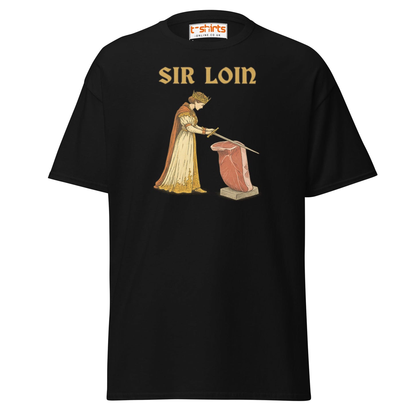 Sir Loin T-Shirt – Funny Steak Knight Pun Tee - Black - T-Shirts Online