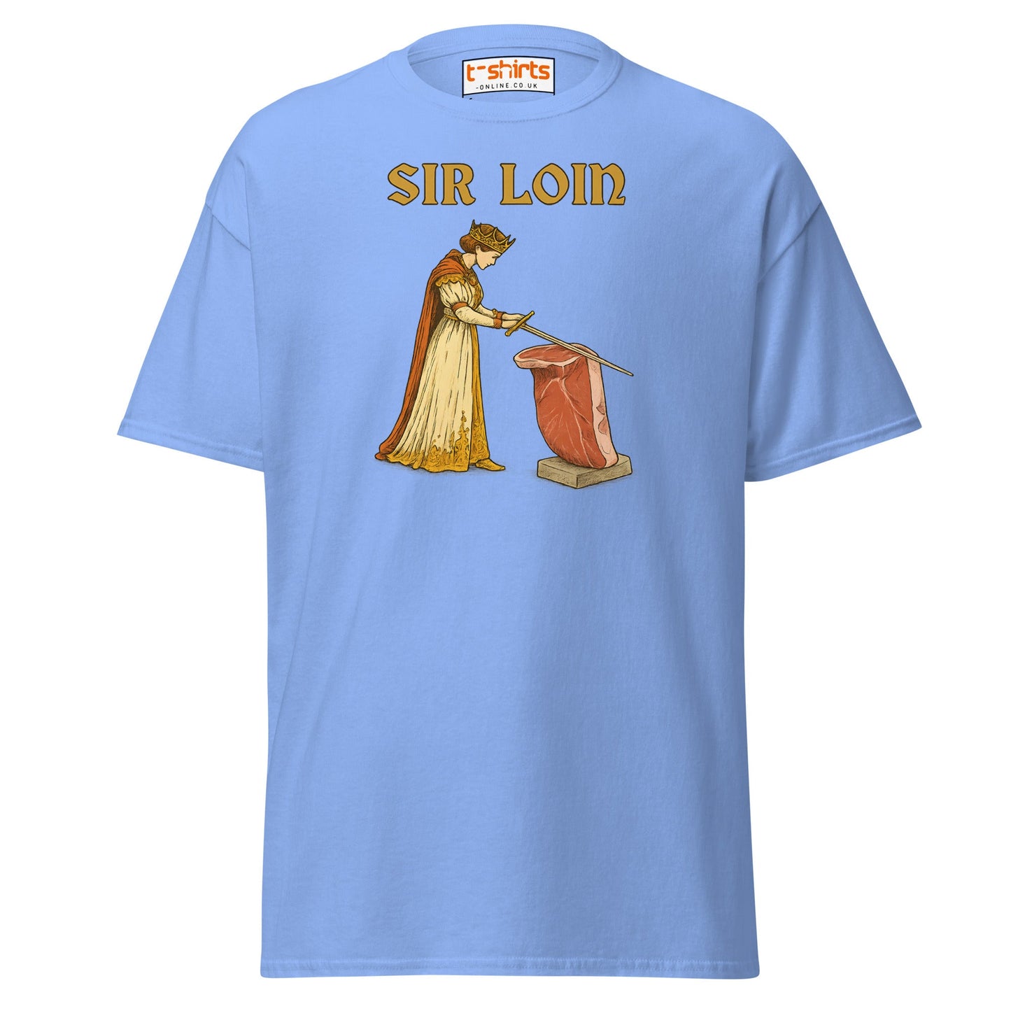 Sir Loin T-Shirt – Funny Steak Knight Pun Tee - Carolina Blue - T-Shirts Online