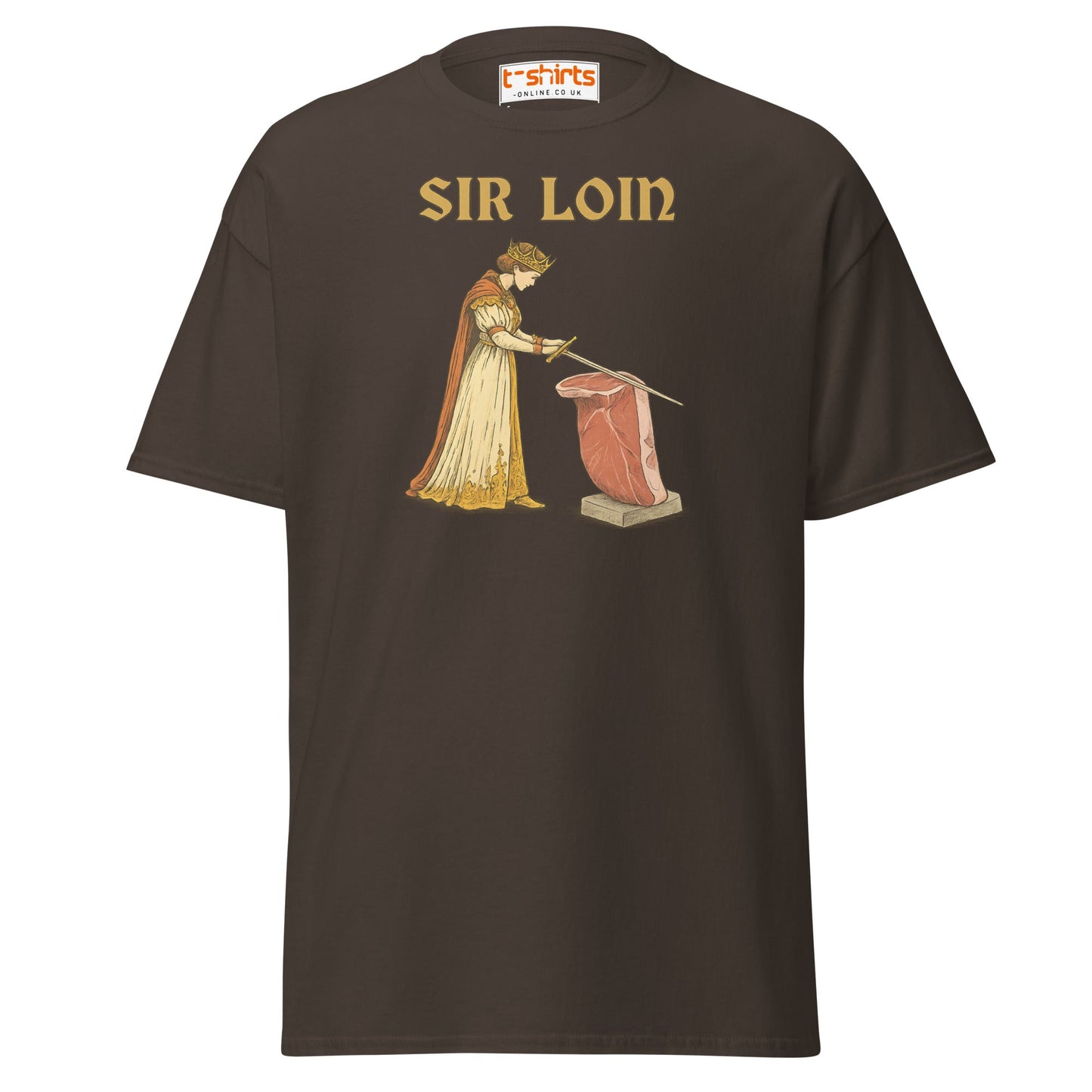 Sir Loin T-Shirt – Funny Steak Knight Pun Tee - Dark Chocolate - T-Shirts Online