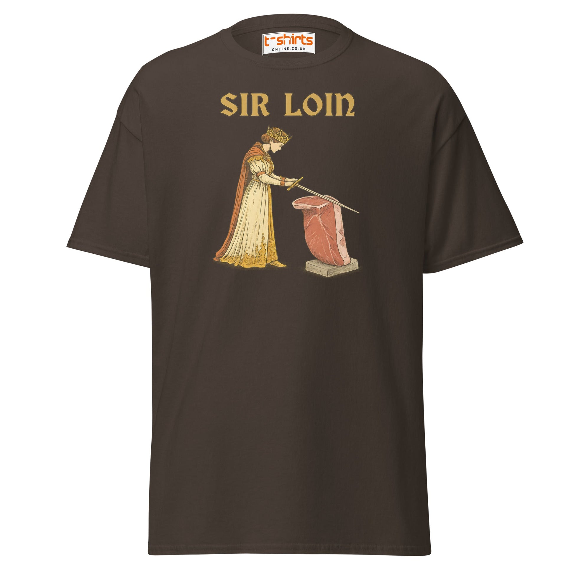 Sir Loin T-Shirt – Funny Steak Knight Pun Tee - Dark Chocolate - T-Shirts Online