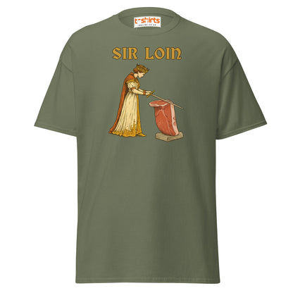 Sir Loin T-Shirt – Funny Steak Knight Pun Tee - Military Green - T-Shirts Online
