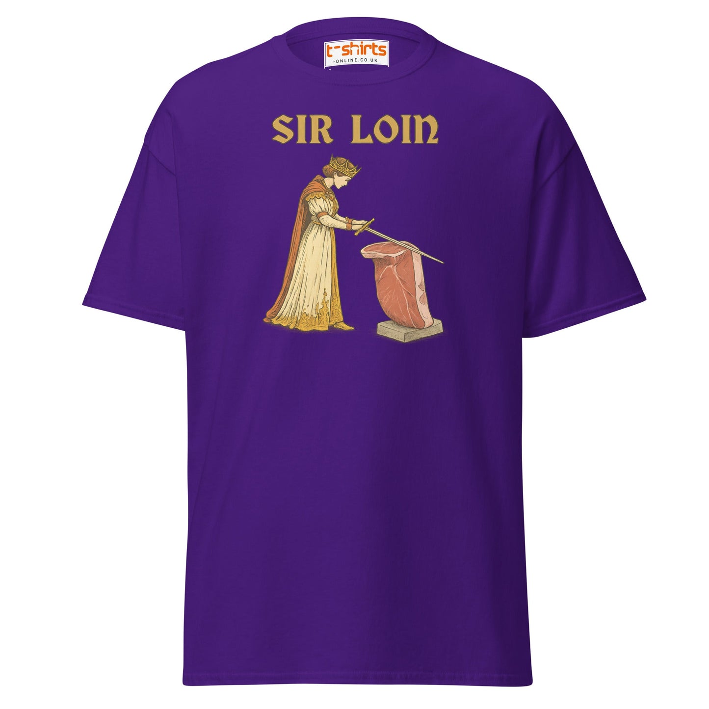 Sir Loin T-Shirt – Funny Steak Knight Pun Tee - Purple - T-Shirts Online