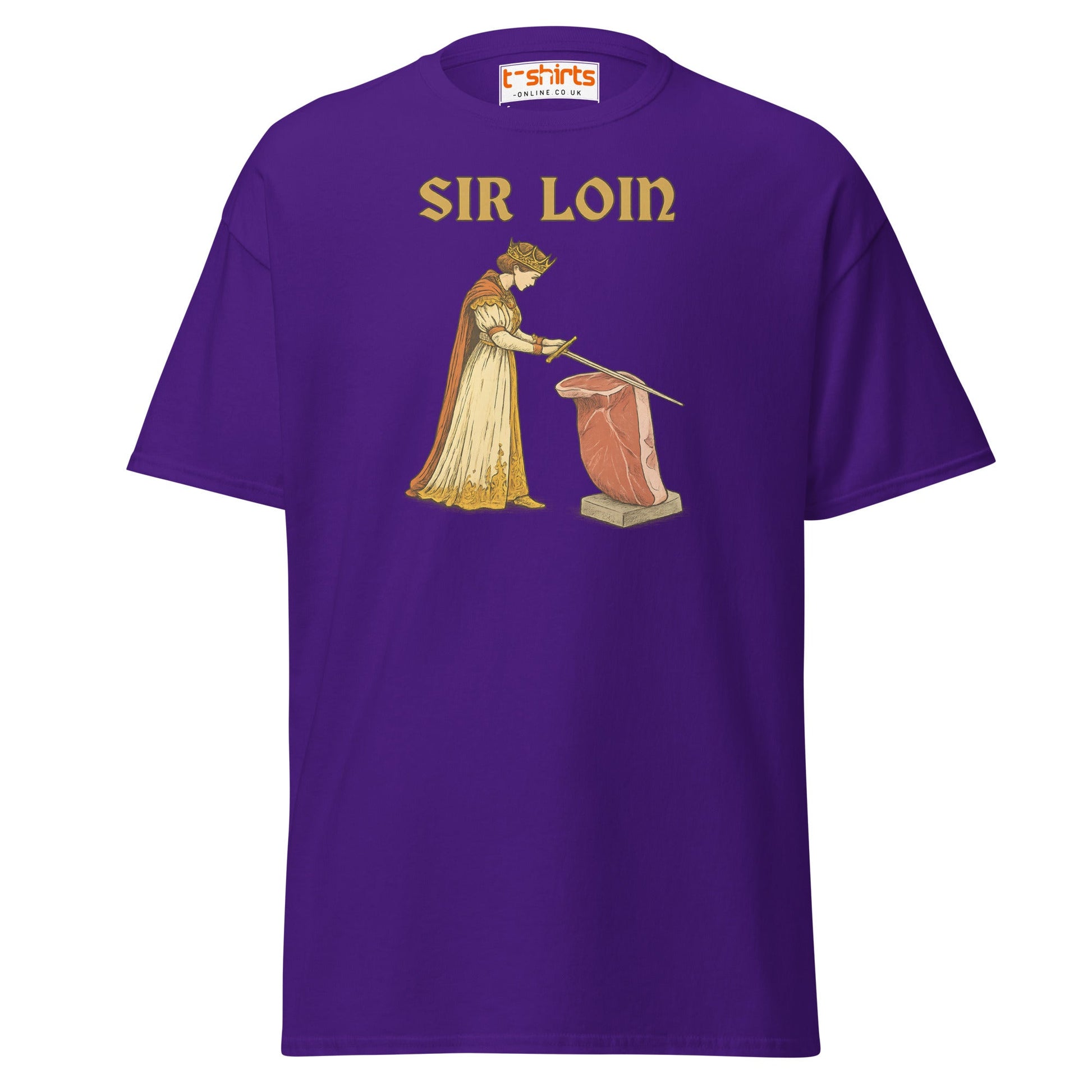 Sir Loin T-Shirt – Funny Steak Knight Pun Tee - Purple - T-Shirts Online