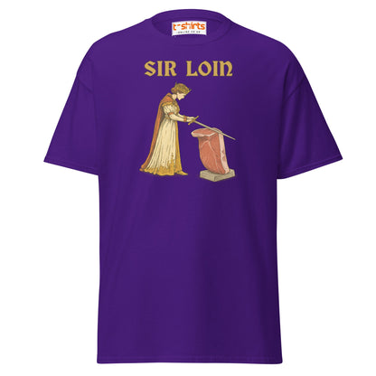Sir Loin T-Shirt – Funny Steak Knight Pun Tee - Purple - T-Shirts Online