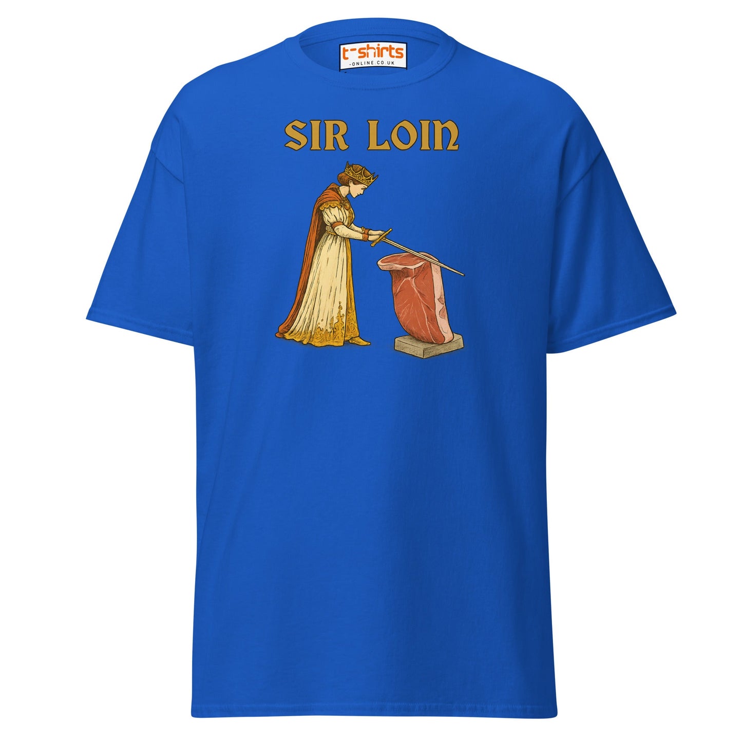 Sir Loin T-Shirt – Funny Steak Knight Pun Tee - Royal - T-Shirts Online