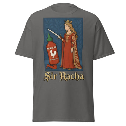 Sir Racha T-Shirt - Funny Medieval Hot Sauce Pun Tee - Charcoal - T-Shirts Online