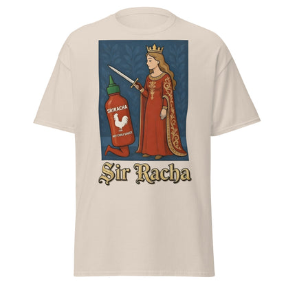 Sir Racha T-Shirt - Funny Medieval Hot Sauce Pun Tee - Natural - T-Shirts Online