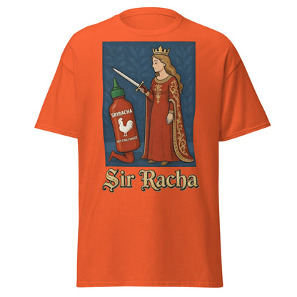 Sir Racha T-Shirt - Funny Medieval Hot Sauce Pun Tee - Orange - T-Shirts Online