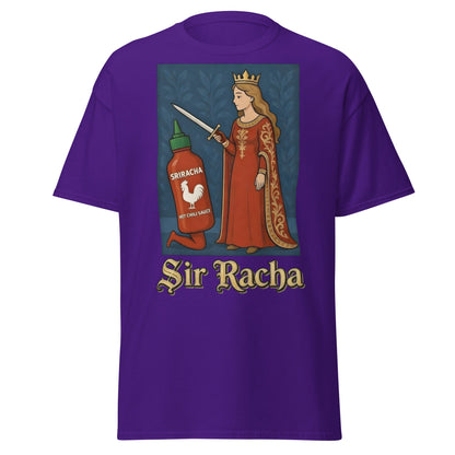 Sir Racha T-Shirt - Funny Medieval Hot Sauce Pun Tee - Purple - T-Shirts Online