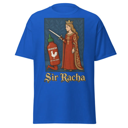 Sir Racha T-Shirt - Funny Medieval Hot Sauce Pun Tee - Royal - T-Shirts Online