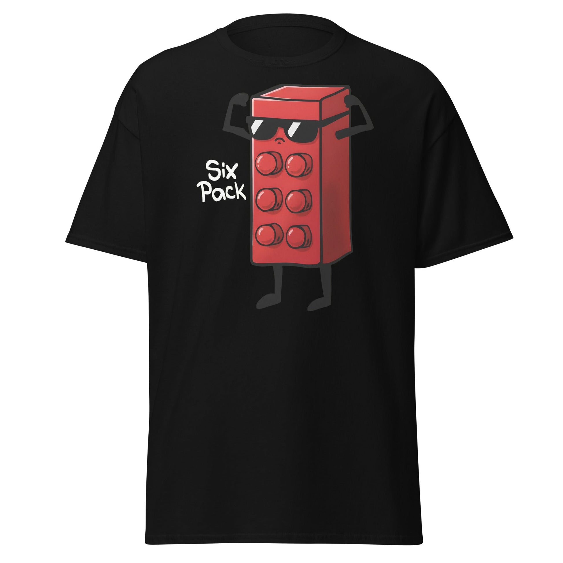 Six Pack Abs Funny Toy Brick Gym Workout T-Shirt - Black - T-Shirts Online