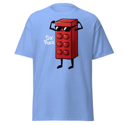 Six Pack Abs Funny Toy Brick Gym Workout T-Shirt - Carolina Blue - T-Shirts Online