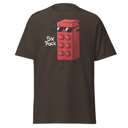 Six Pack Abs Funny Toy Brick Gym Workout T-Shirt - Dark Chocolate - T-Shirts Online