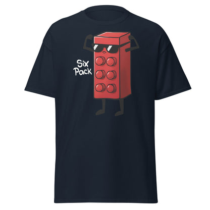 Six Pack Abs Funny Toy Brick Gym Workout T-Shirt - Navy - T-Shirts Online
