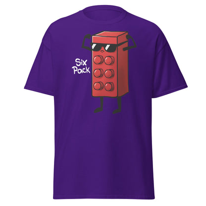 Six Pack Abs Funny Toy Brick Gym Workout T-Shirt - Purple - T-Shirts Online