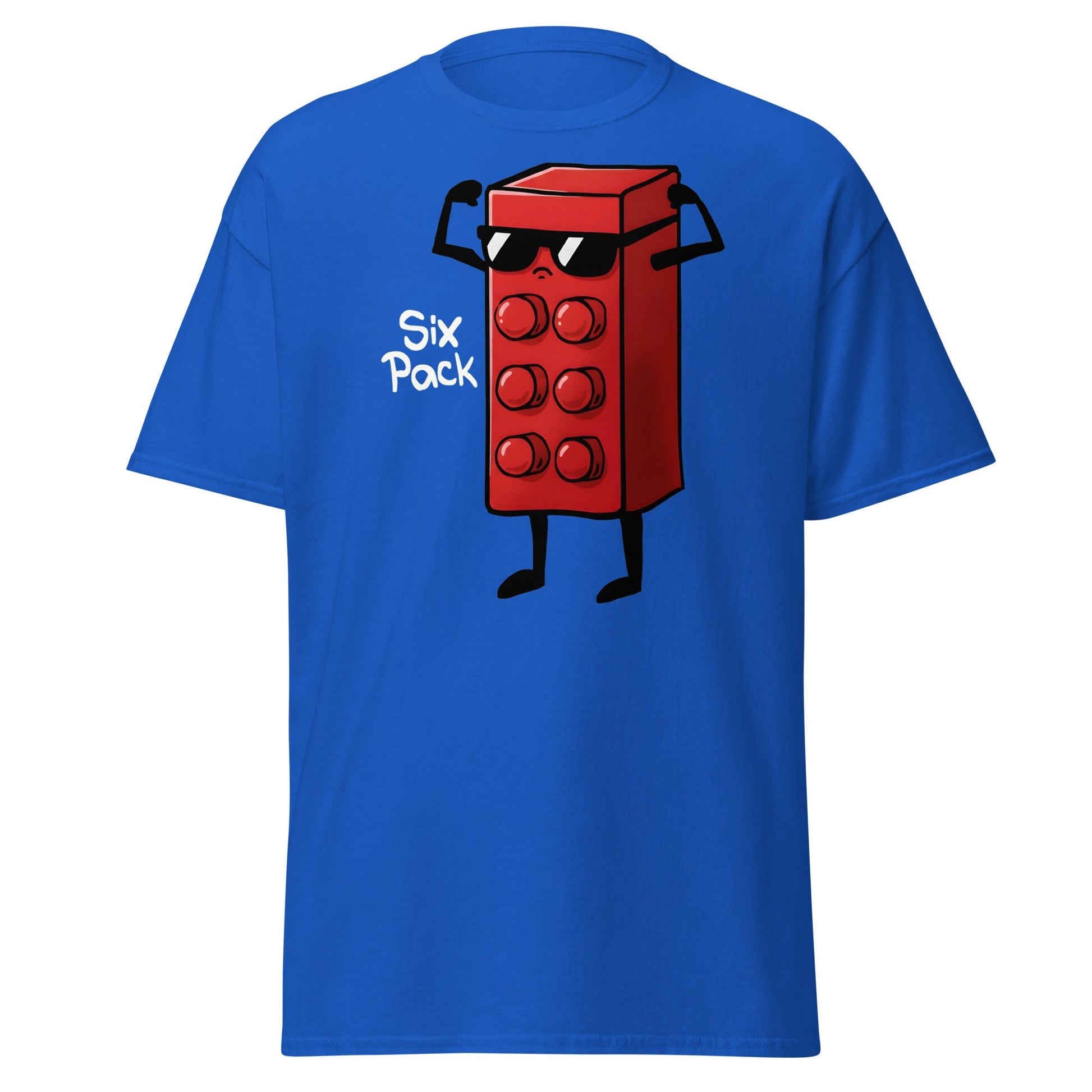 Six Pack Abs Funny Toy Brick Gym Workout T-Shirt - Royal - T-Shirts Online