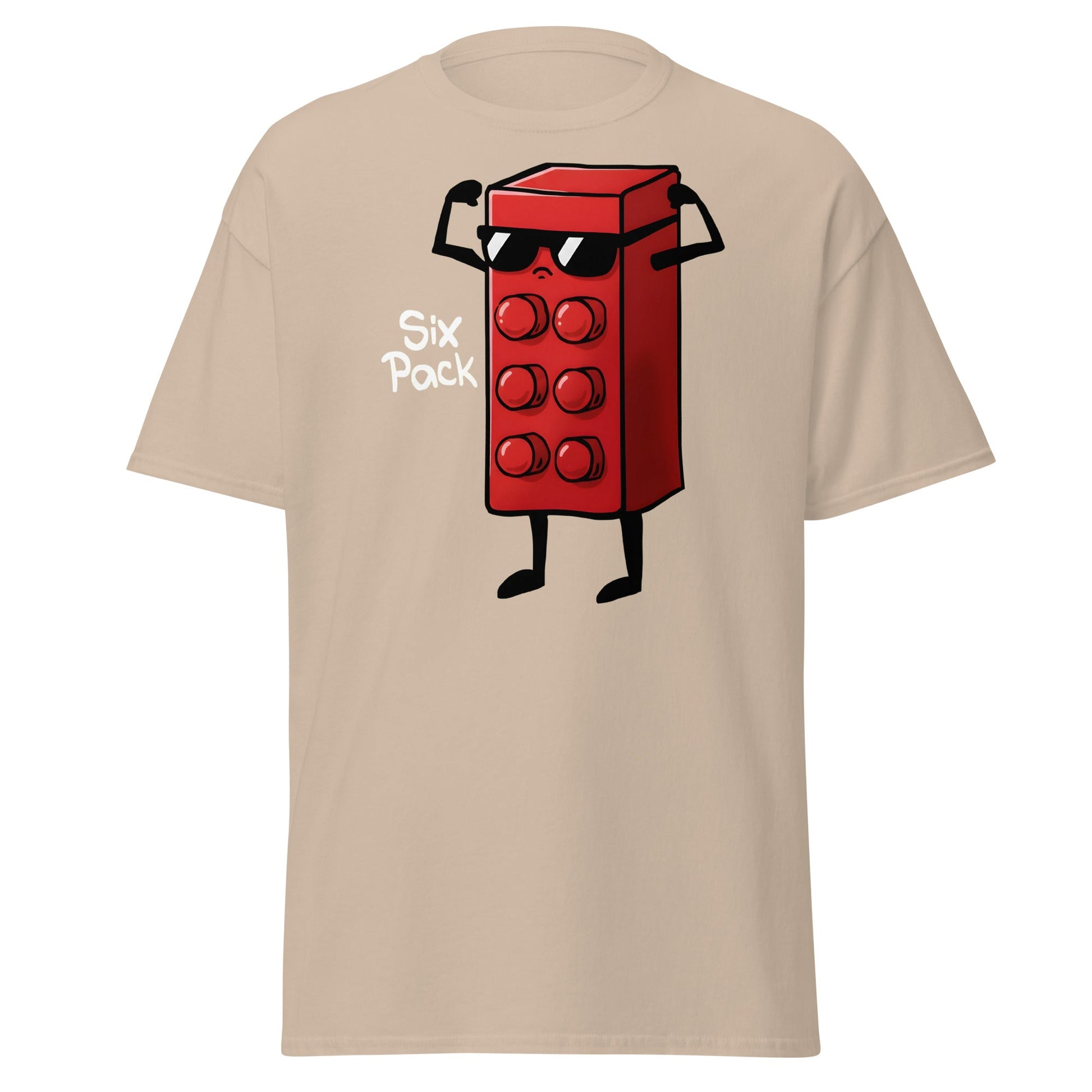 Six Pack Abs Funny Toy Brick Gym Workout T-Shirt - Sand - T-Shirts Online