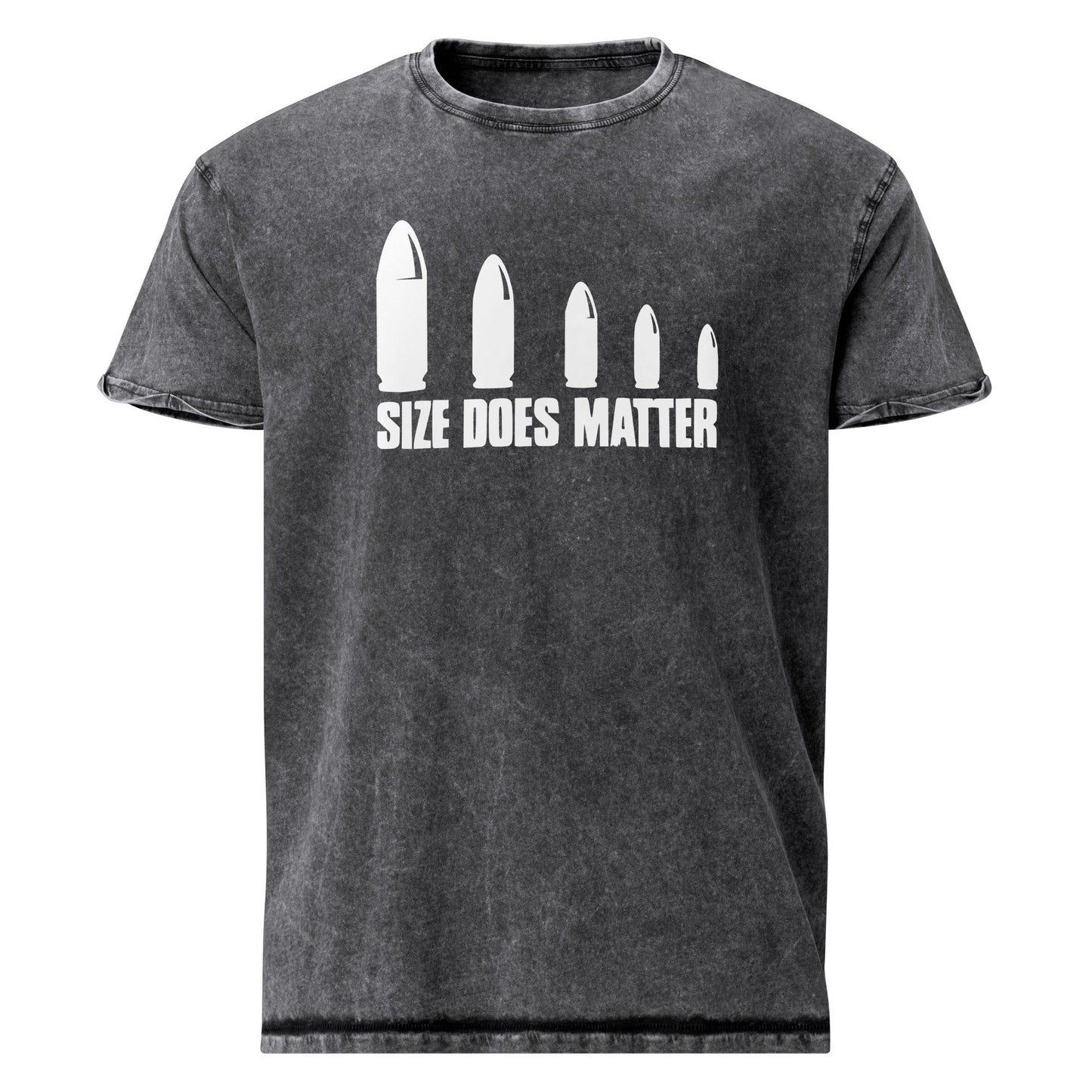 Size Does Matter T-Shirt | Men's Denim Tee - Black - T-Shirts Online