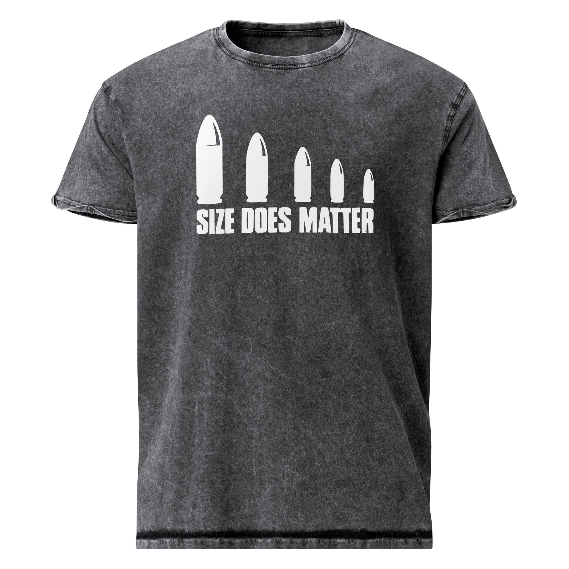 Size Does Matter T-Shirt | Men's Denim Tee - Black - T-Shirts Online