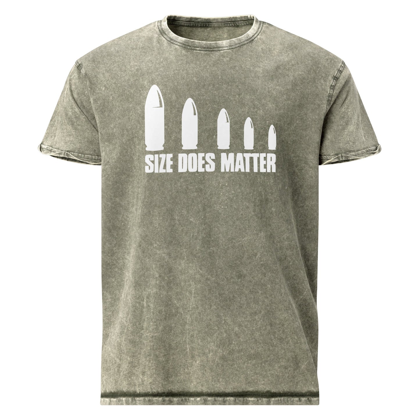 Size Does Matter T-Shirt | Men's Denim Tee - Dark Army Green - T-Shirts Online