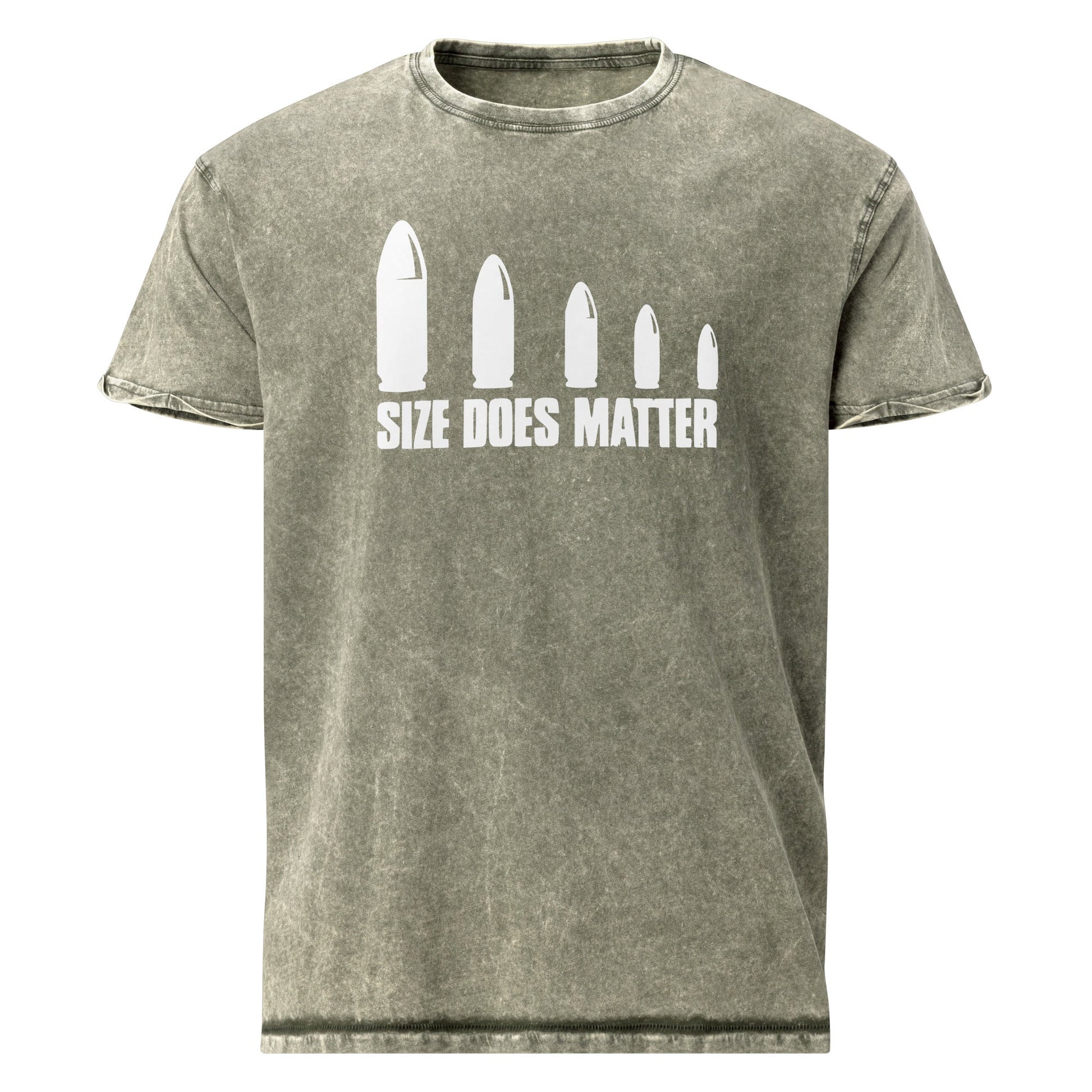 Size Does Matter T-Shirt | Men's Denim Tee - Dark Army Green - T-Shirts Online