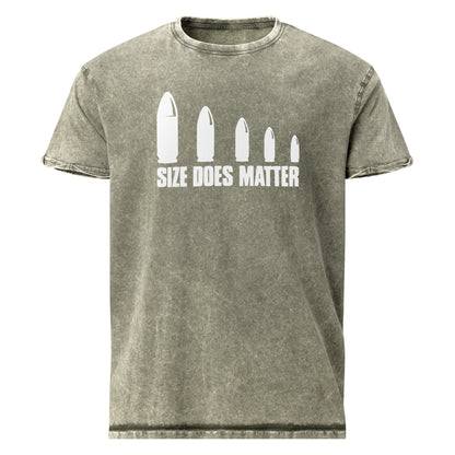 Size Does Matter T-Shirt | Men's Denim Tee - Dark Army Green - T-Shirts Online