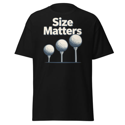 Size Matters Funny Golf T-Shirt - Humorous Men's Golf Tee - Black - T-Shirts Online