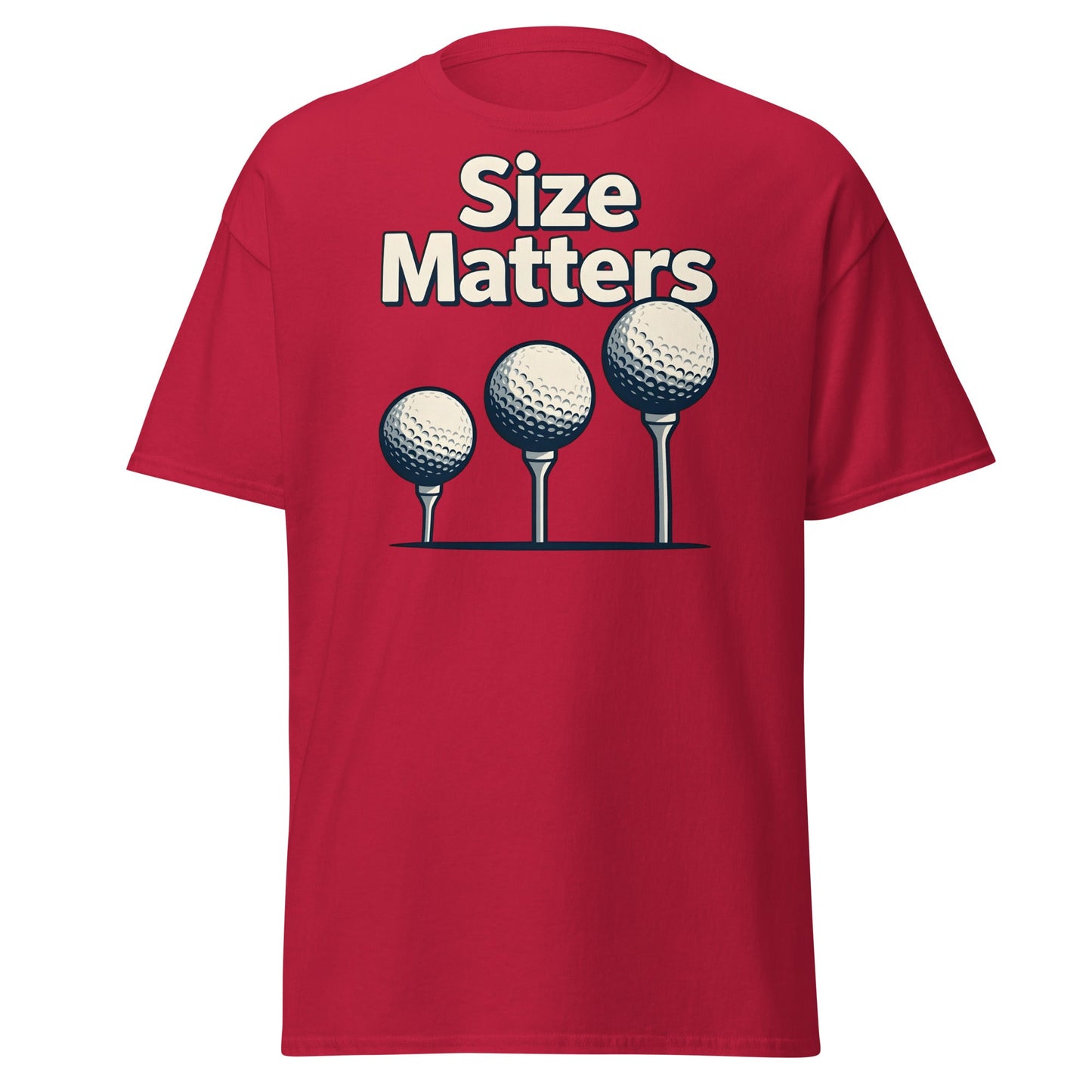 Size Matters Funny Golf T-Shirt - Humorous Men's Golf Tee - Cardinal - T-Shirts Online