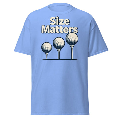 Size Matters Funny Golf T-Shirt - Humorous Men's Golf Tee - Carolina Blue - T-Shirts Online
