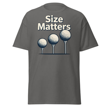 Size Matters Funny Golf T-Shirt - Humorous Men's Golf Tee - Charcoal - T-Shirts Online
