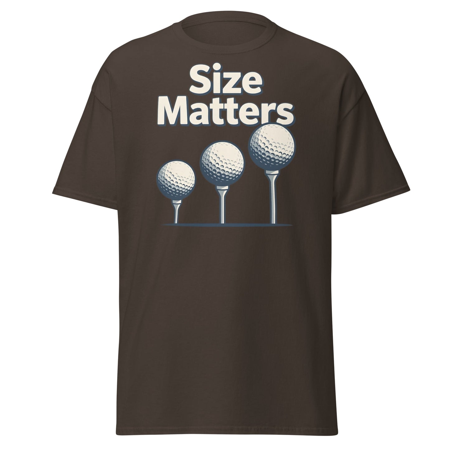 Size Matters Funny Golf T-Shirt - Humorous Men's Golf Tee - Dark Chocolate - T-Shirts Online