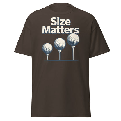 Size Matters Funny Golf T-Shirt - Humorous Men's Golf Tee - Dark Chocolate - T-Shirts Online