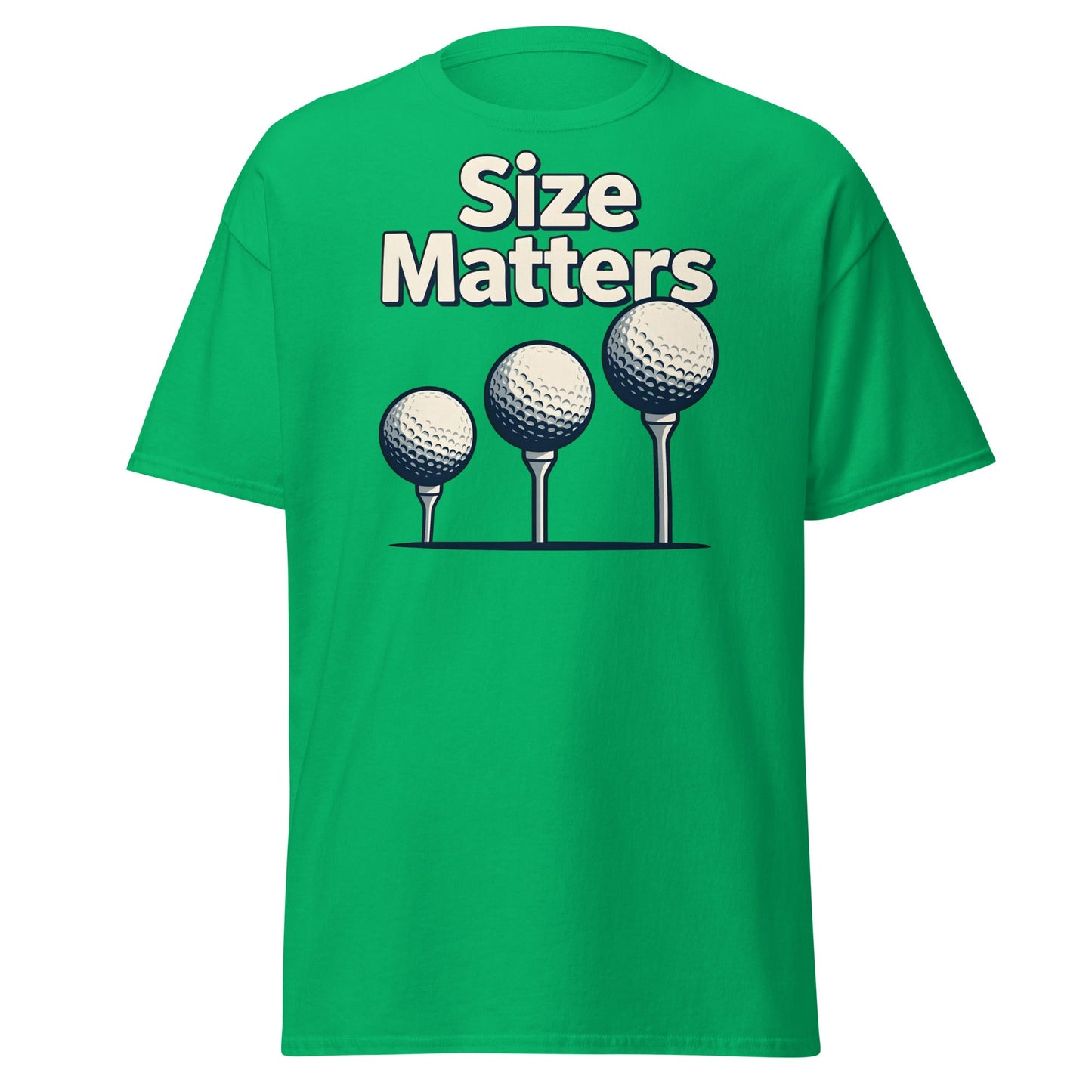 Size Matters Funny Golf T-Shirt - Humorous Men's Golf Tee - Irish Green - T-Shirts Online