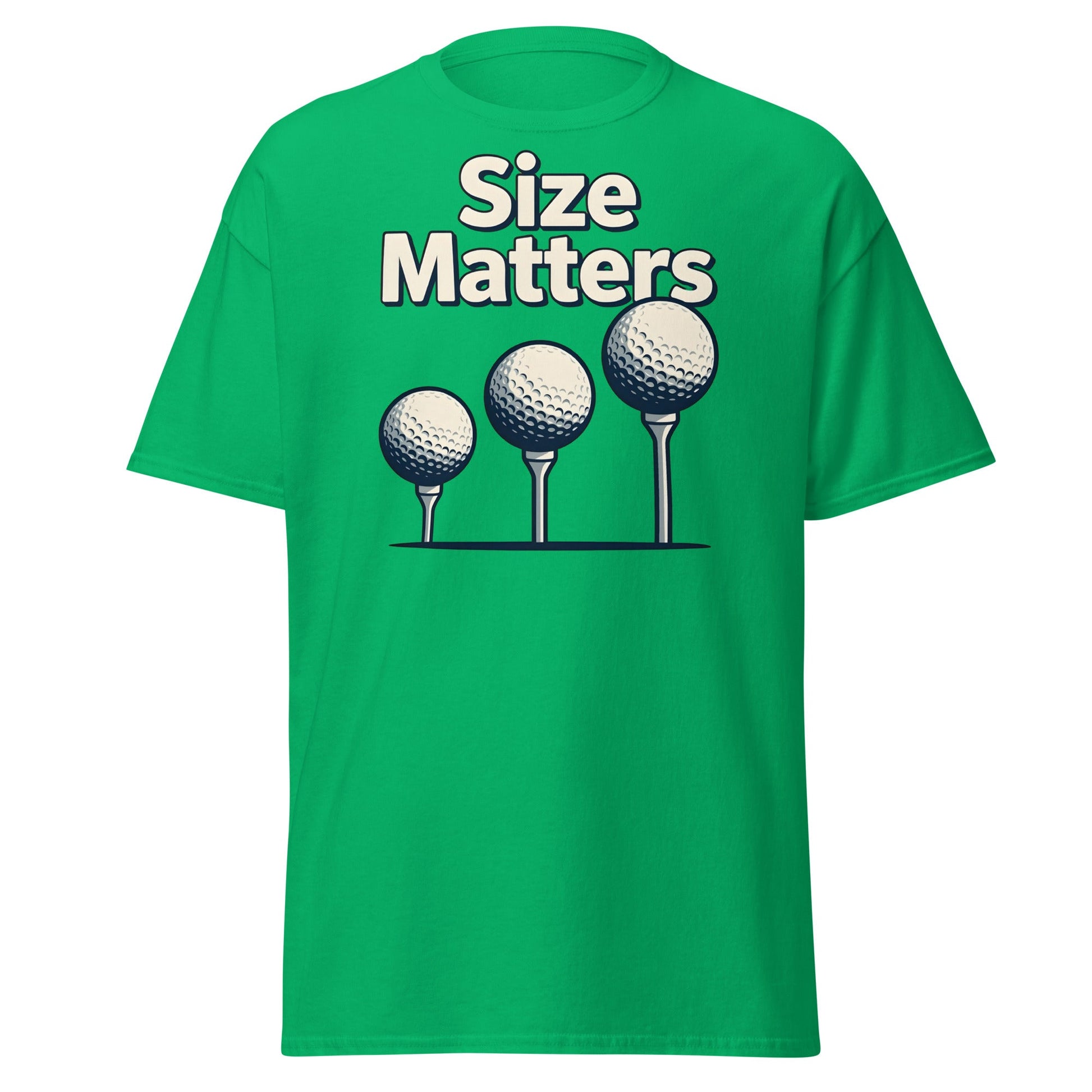 Size Matters Funny Golf T-Shirt - Humorous Men's Golf Tee - Irish Green - T-Shirts Online