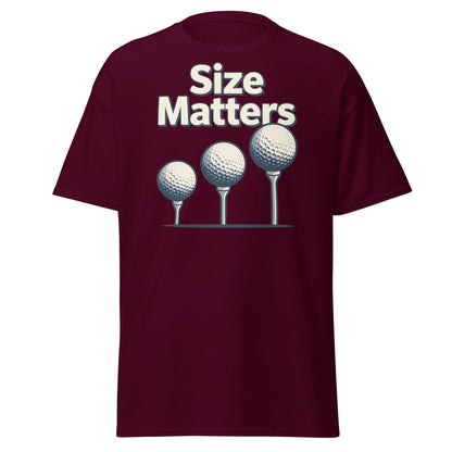 Size Matters Funny Golf T-Shirt - Humorous Men's Golf Tee - Maroon - T-Shirts Online