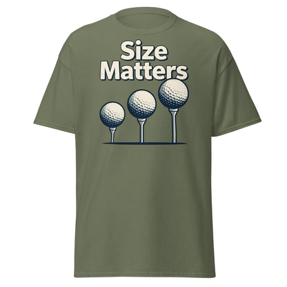 Size Matters Funny Golf T-Shirt - Humorous Men's Golf Tee - Military Green - T-Shirts Online