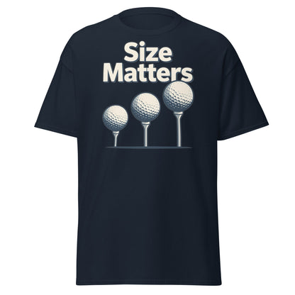 Size Matters Funny Golf T-Shirt - Humorous Men's Golf Tee - Navy - T-Shirts Online