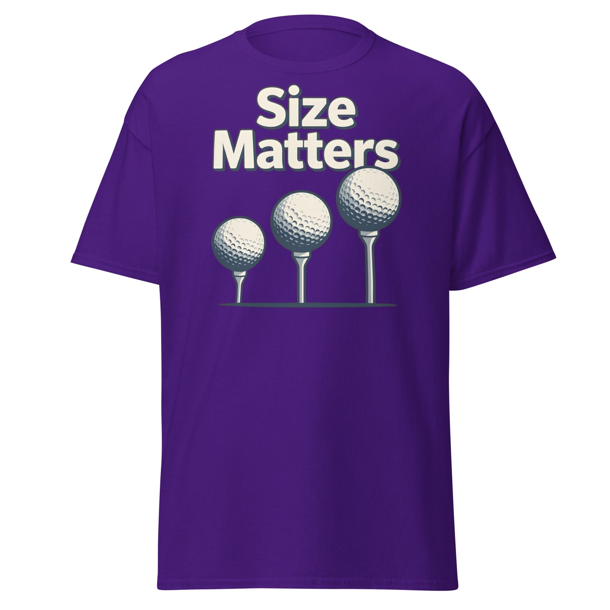 Size Matters Funny Golf T-Shirt - Humorous Men's Golf Tee - Purple - T-Shirts Online