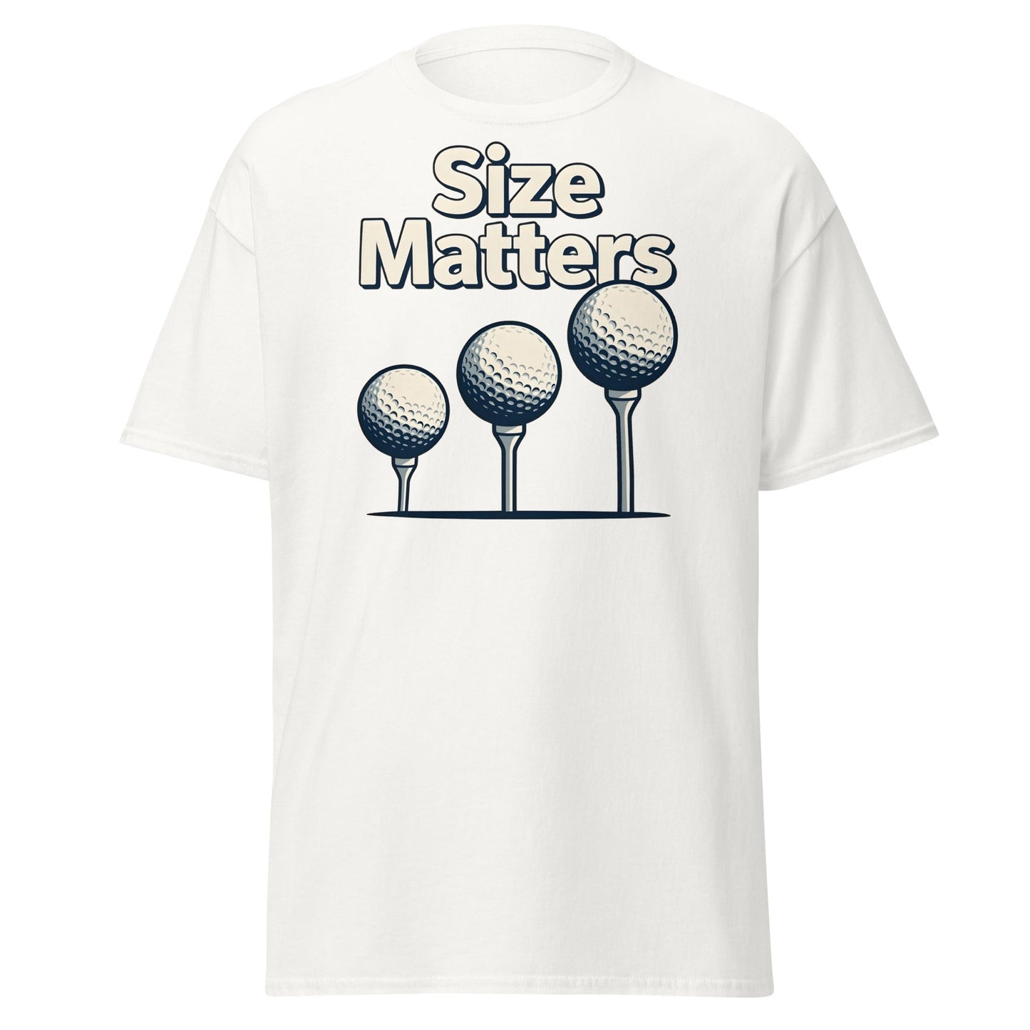 Size Matters Funny Golf T-Shirt - Humorous Men's Golf Tee - White - T-Shirts Online