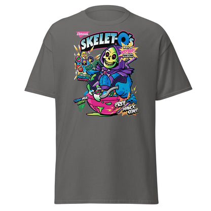Skelet - O's Cereal T-Shirt – Funny Grim Reaper Parody Tee - Charcoal - T-Shirts Online